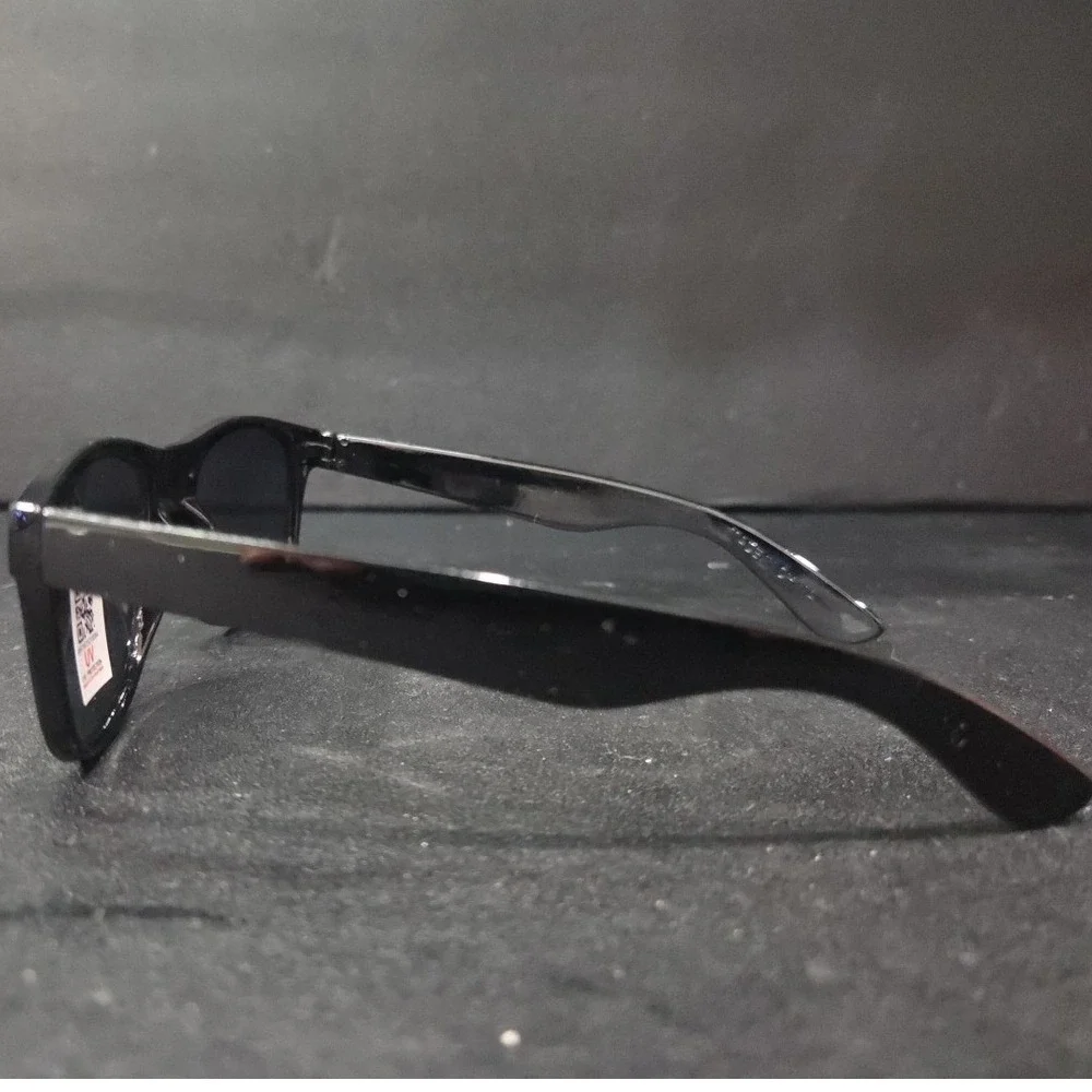 Feam Aero Black Wayfarer Sunglasses, Yellow‎ Gold Mirrored Lenses, Sporty Shades